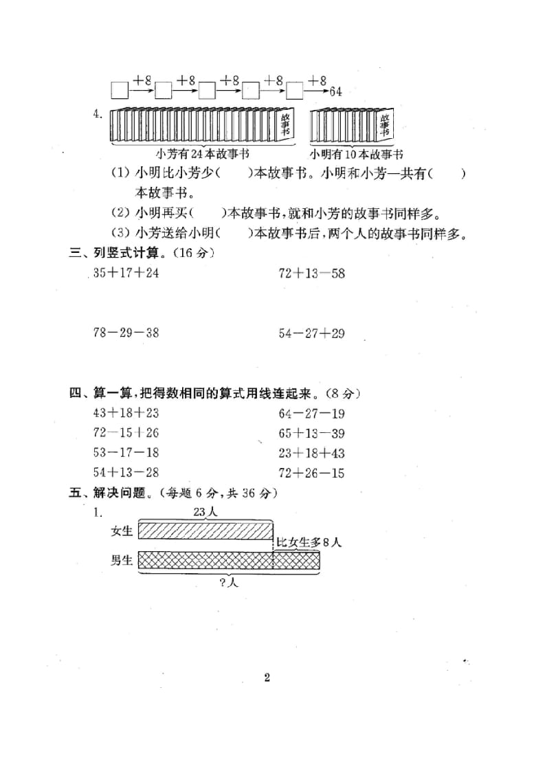 图片[3]-二年级数学上册试卷1全程测评卷(全套)（附完整答案）.doc（苏教版）-米大兔试卷网