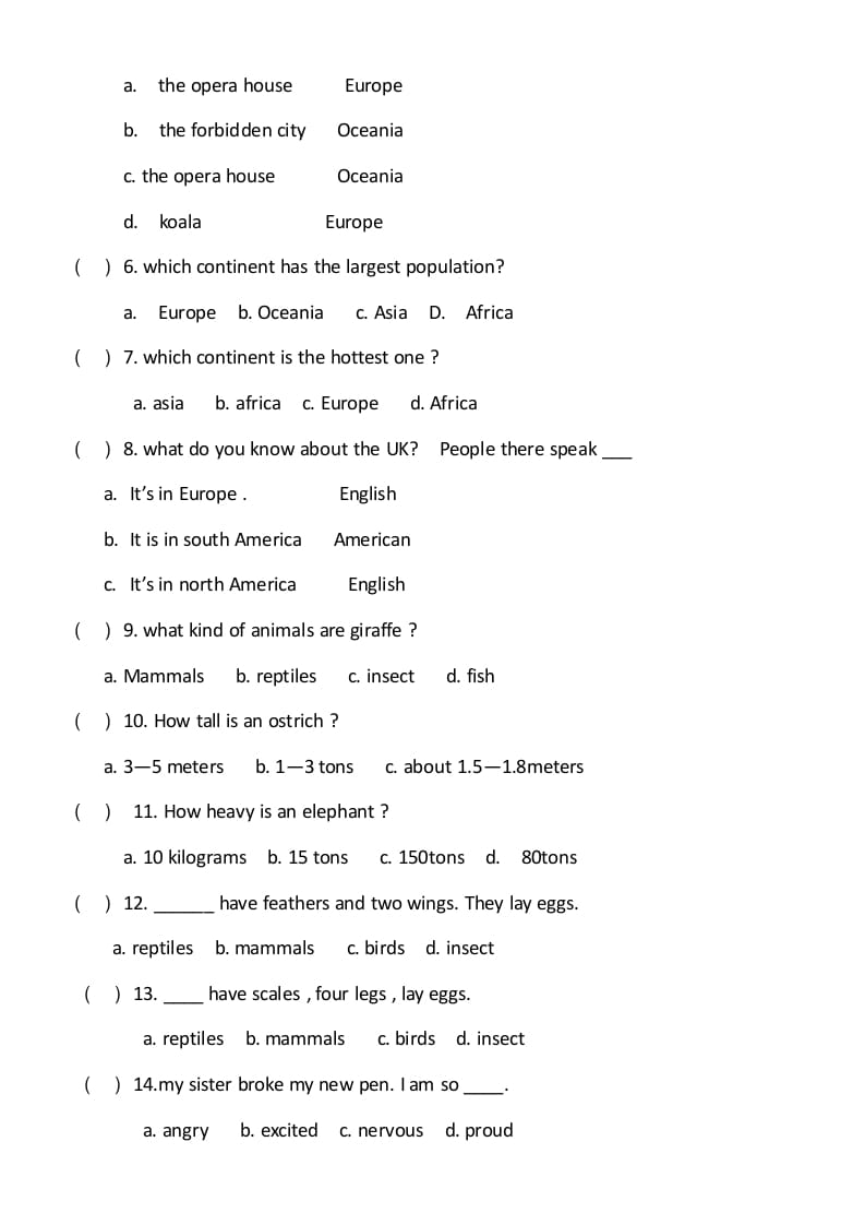 图片[2]-六年级英语上册期末试卷4（人教版一起点）-米大兔试卷网