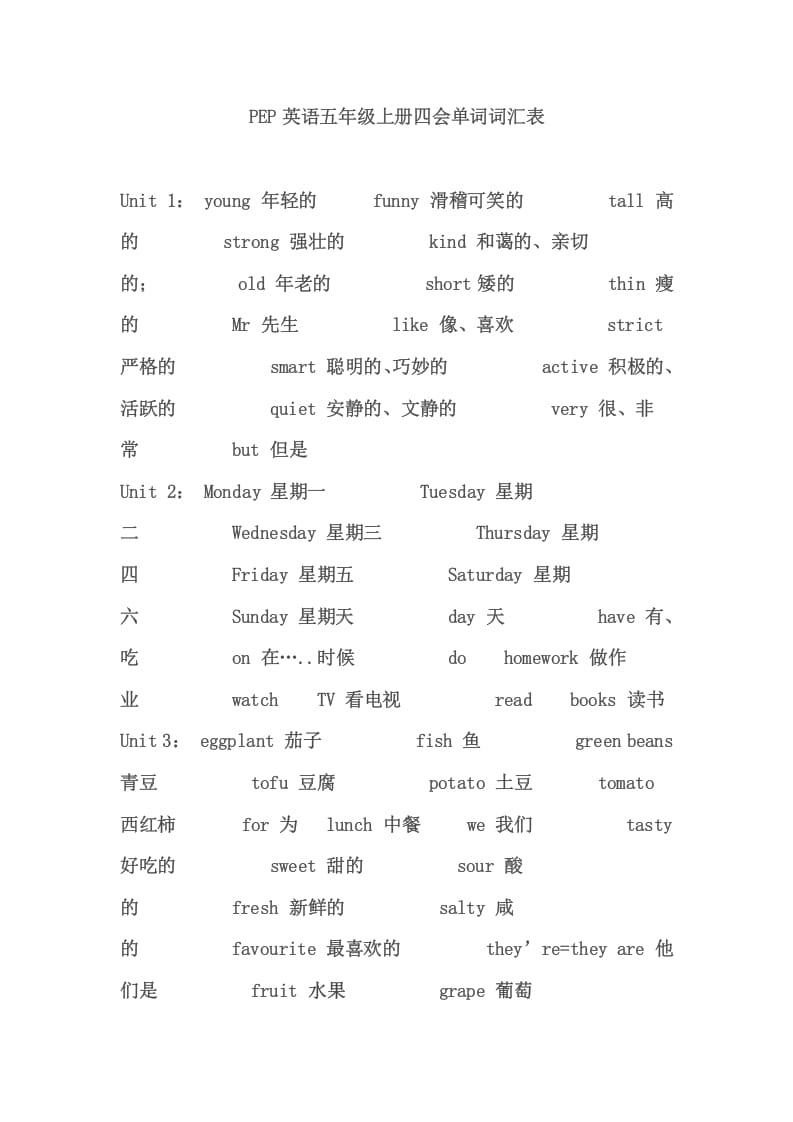 五年级英语上册PEP小学英语五年级上册复习要点提纲（人教版PEP）-米大兔试卷网