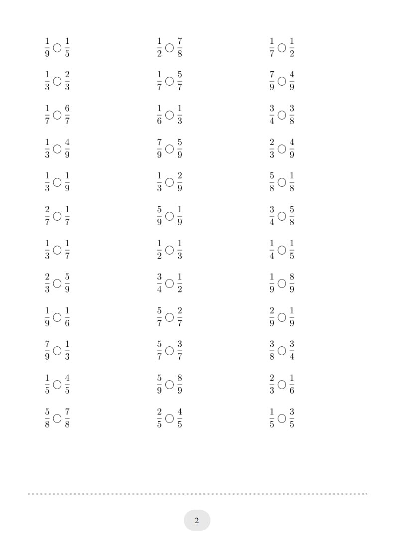 图片[2]-三年级数学上册口算题(分数比大小)1000题（人教版）-米大兔试卷网