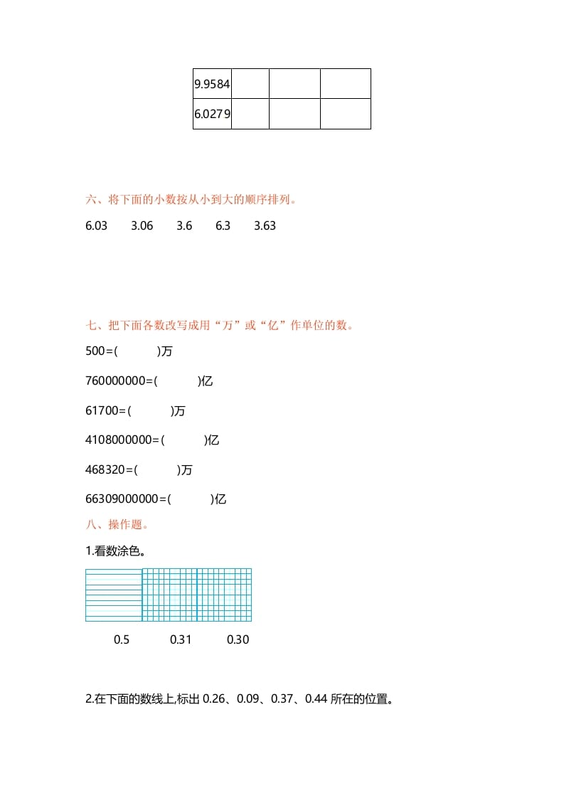 图片[3]-五年级数学上册第三单元单元测试（苏教版）-米大兔试卷网