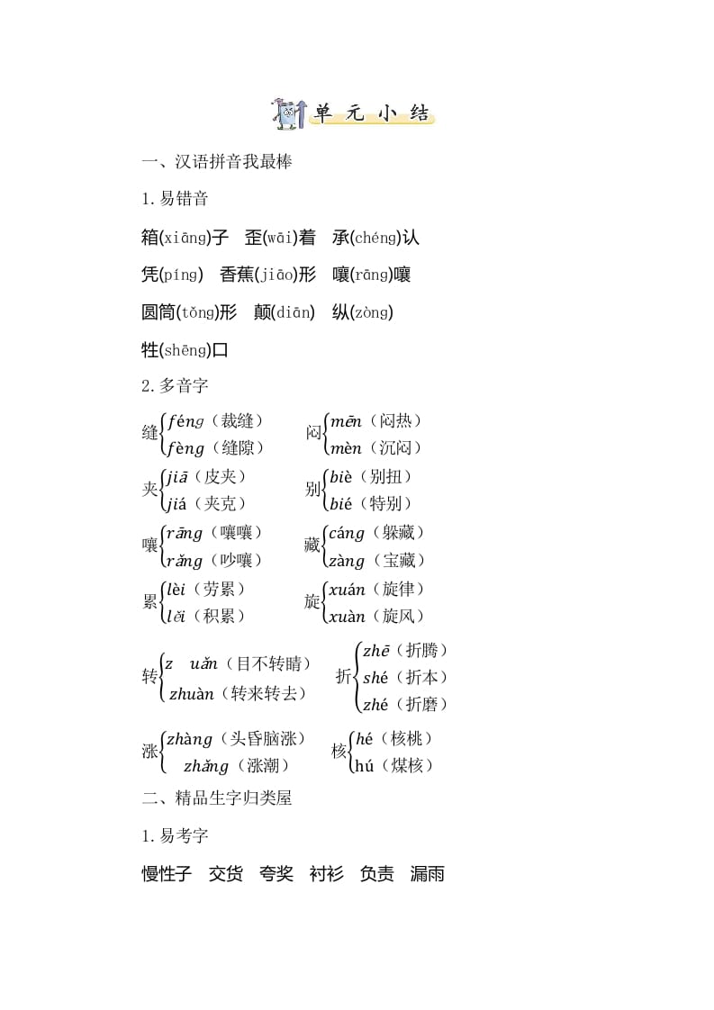 三年级语文下册知识小结-第八单元-米大兔试卷网