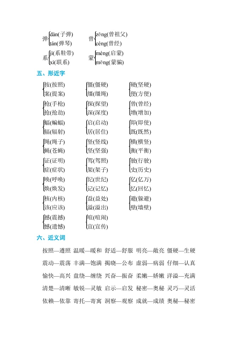 图片[2]-四年级语文上册第二单元单元知识小结-米大兔试卷网