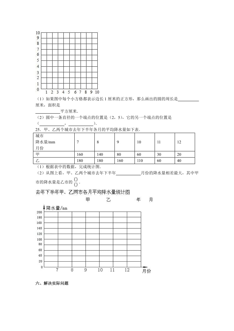 图片[3]-五年级数学下册苏教版下学期期末测试卷4-米大兔试卷网