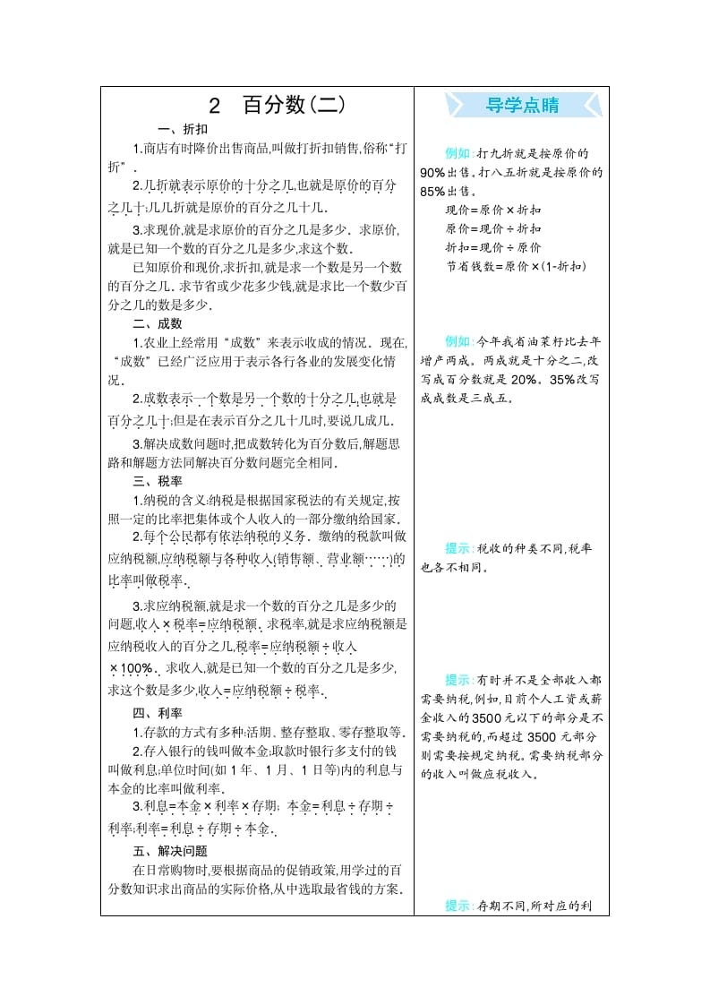 六年级数学下册2百分数（二）-米大兔试卷网