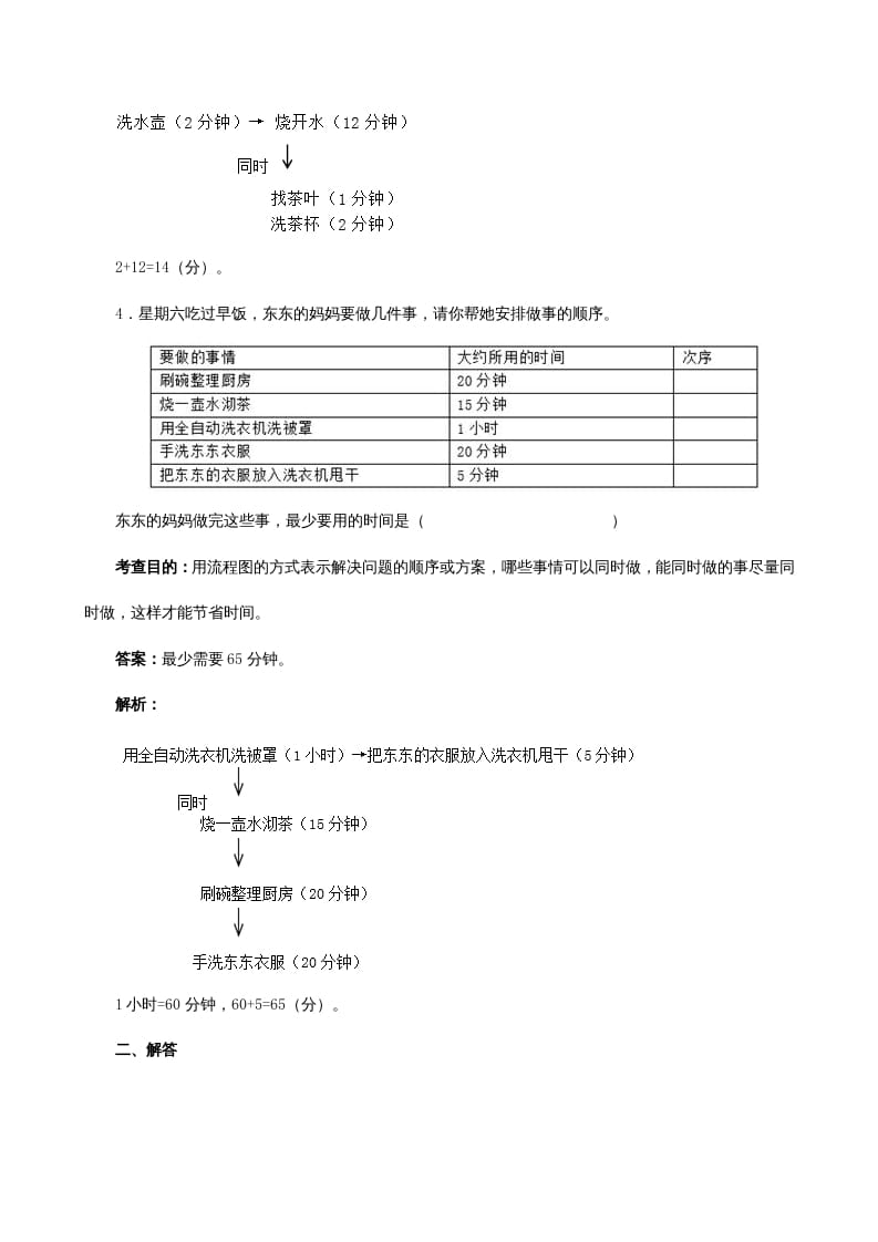 图片[2]-四年级数学上册《数学广角──优化》同步试题（人教版）-米大兔试卷网