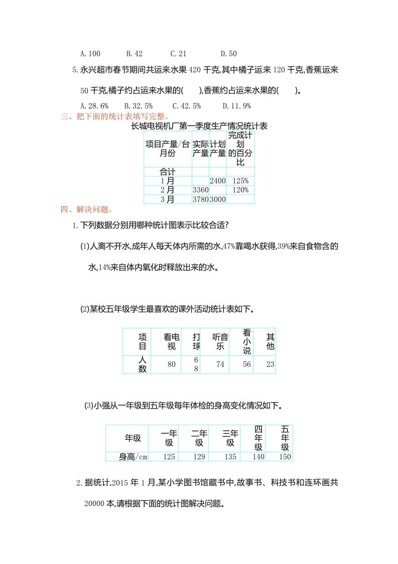 图片[2]-六年级数学上册第七单元测试卷（人教版）-米大兔试卷网