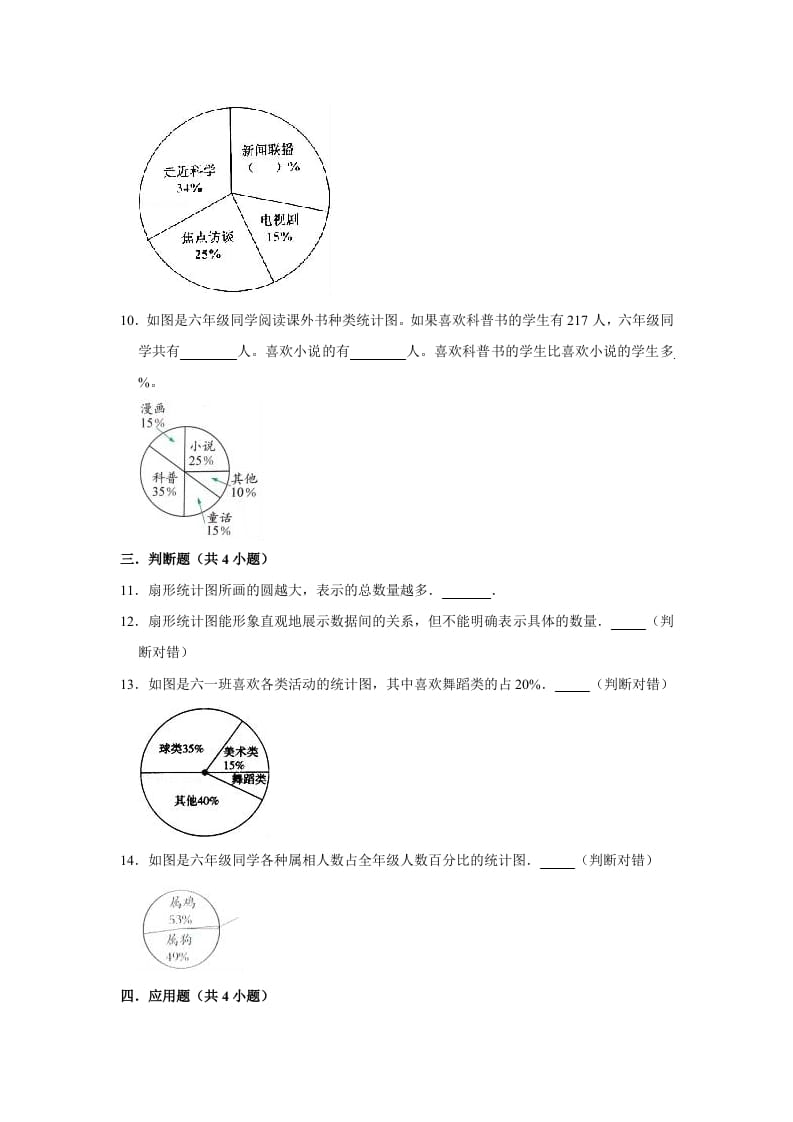 图片[3]-六年级数学上册5.1扇形统计图》同步练习（有答案）（北师大版）-米大兔试卷网