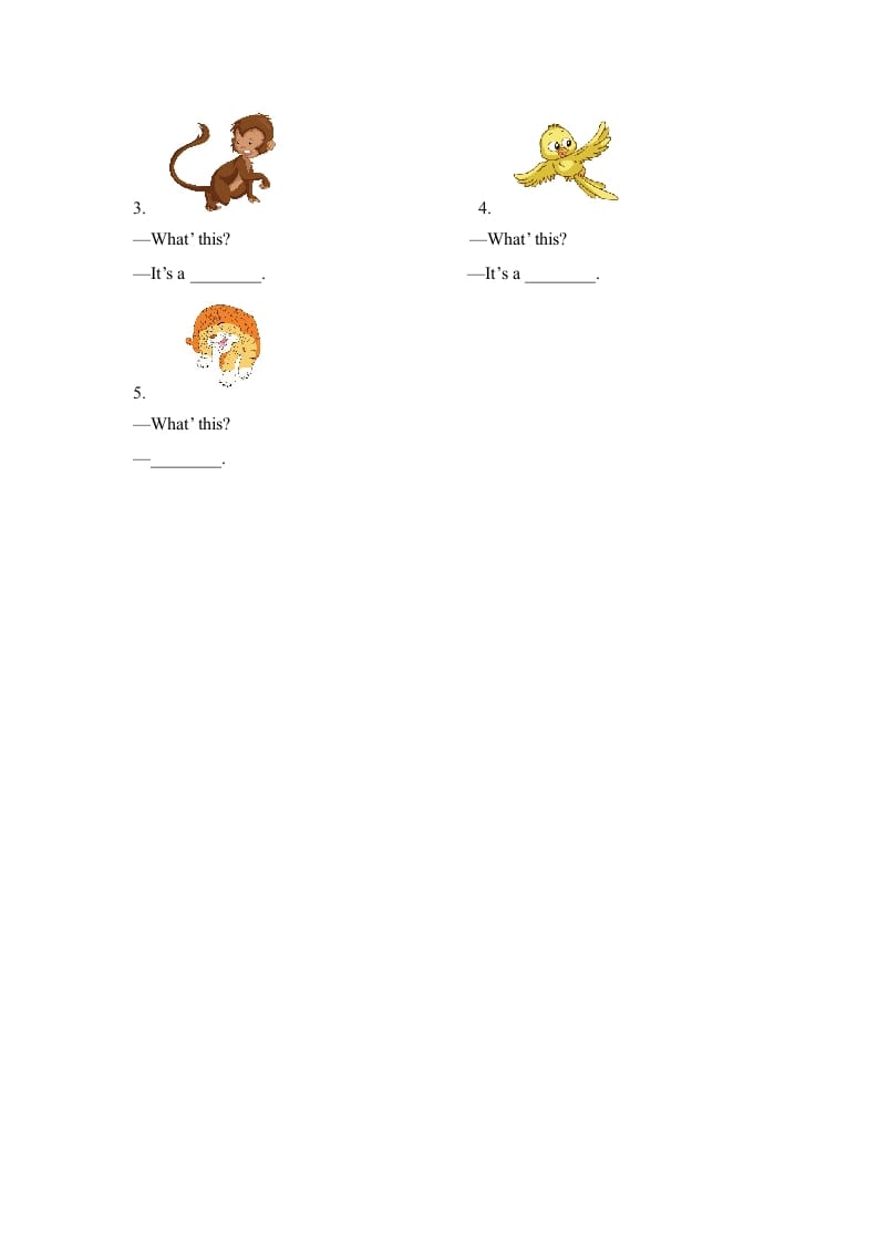 图片[2]-一年级英语上册Unit3_Lesson2课时训练（人教一起点）-米大兔试卷网