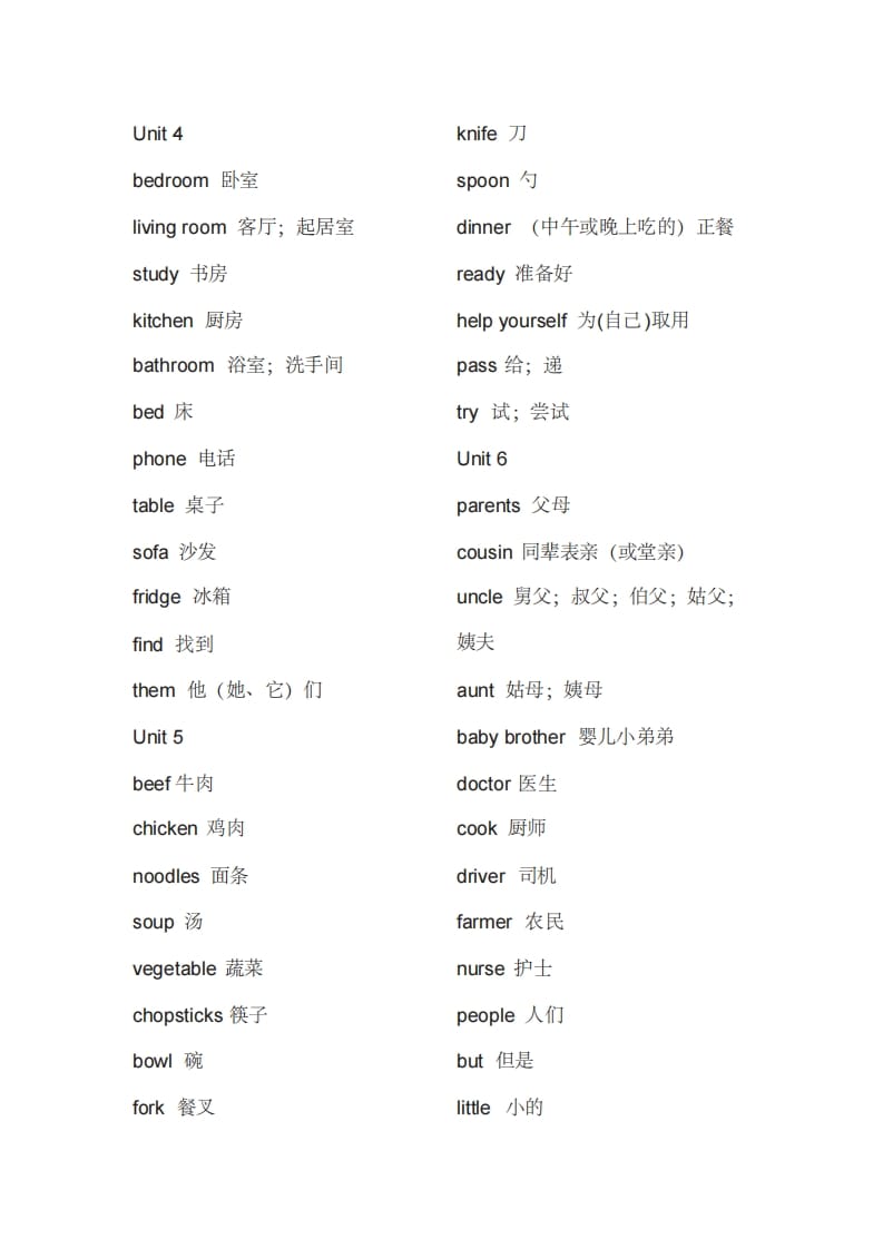 图片[2]-四年级英语上册单词表（人教PEP）-米大兔试卷网