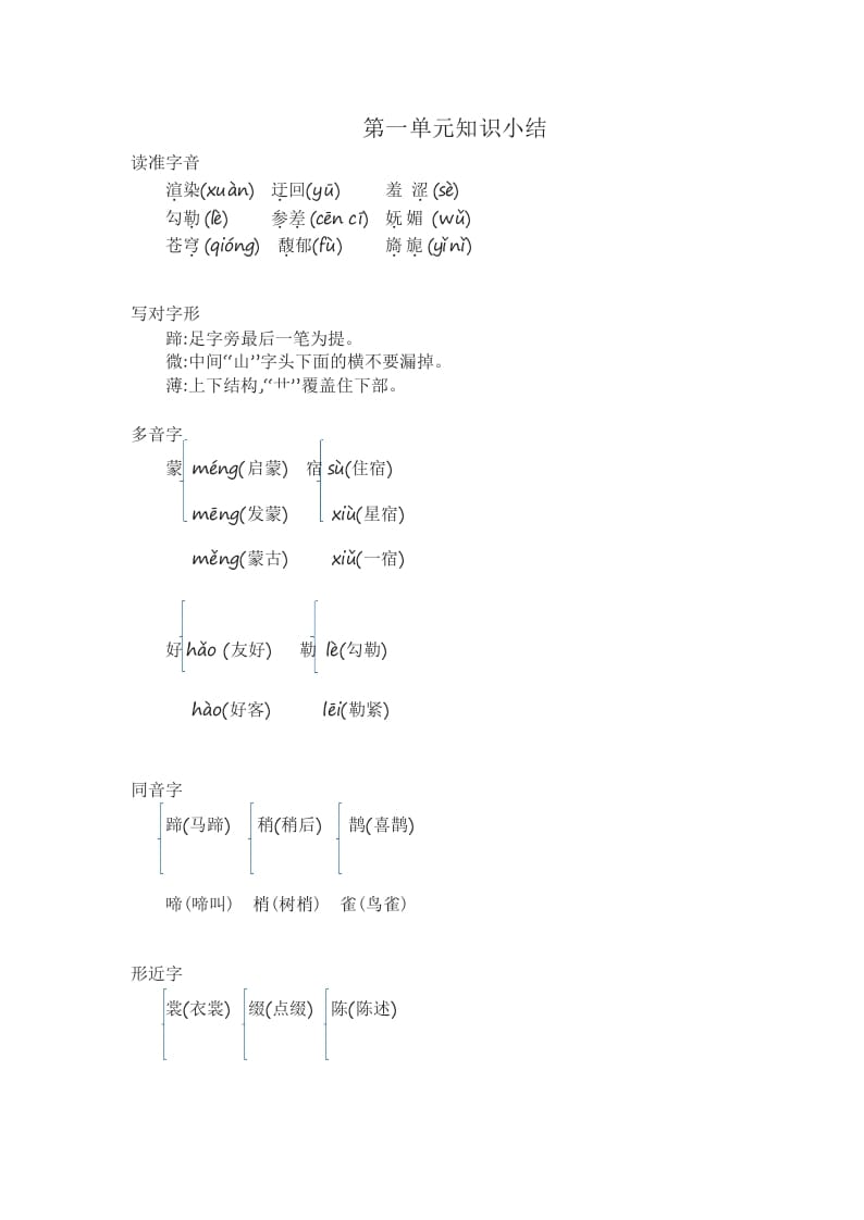 六年级语文上册知识要点（部编版）-米大兔试卷网