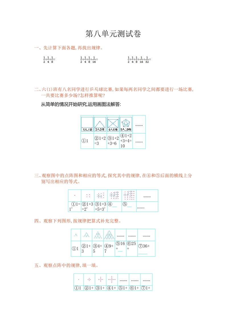 六年级数学上册第八单元测试卷（人教版）-米大兔试卷网