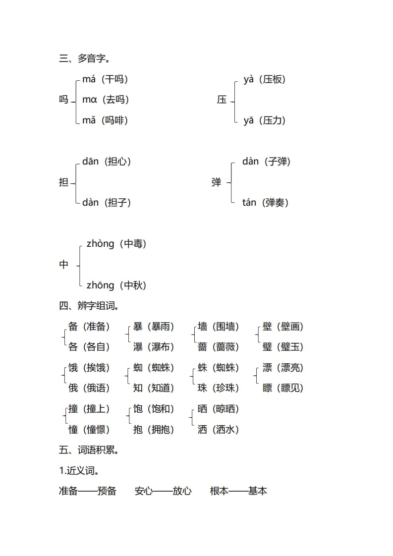 图片[3]-三年级语文上册第四单元知识要点汇总（部编版）-米大兔试卷网