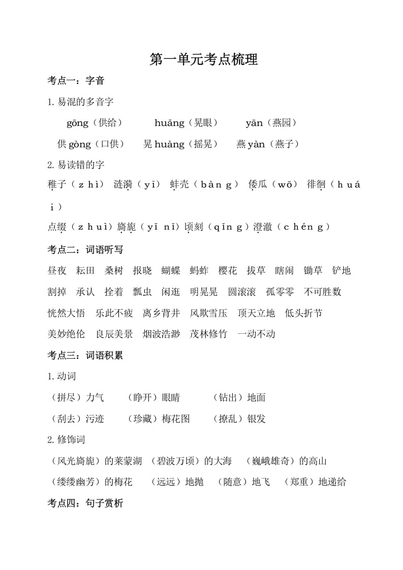 五年级数学下册第一单元考点梳理人教部编版-米大兔试卷网