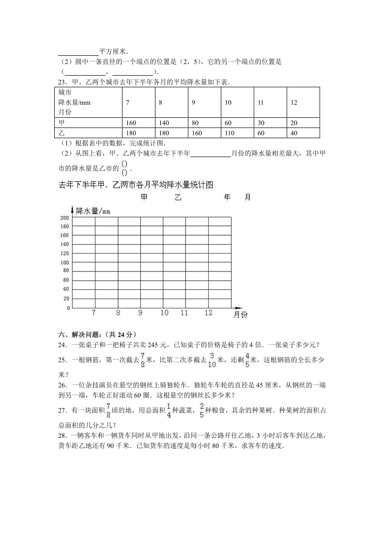 图片[3]-五年级数学下册苏教版下学期期末测试卷8-米大兔试卷网