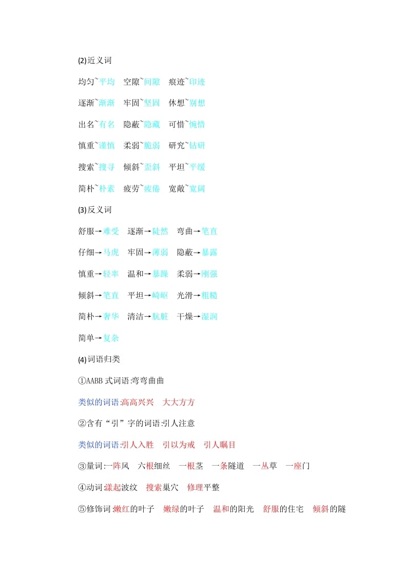 图片[2]-四年级语文上册第3单元知识小结-米大兔试卷网