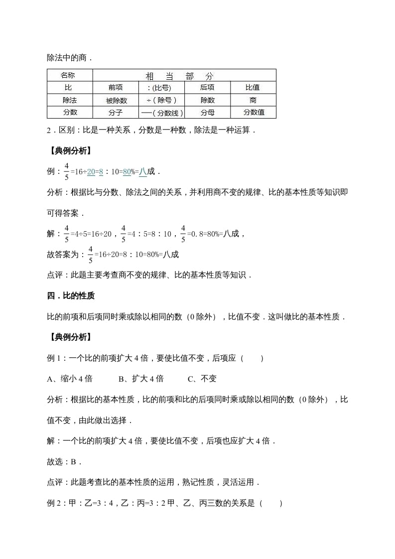 图片[3]-六年级数学上册6.比的认识（含详解）（北师大版）-米大兔试卷网