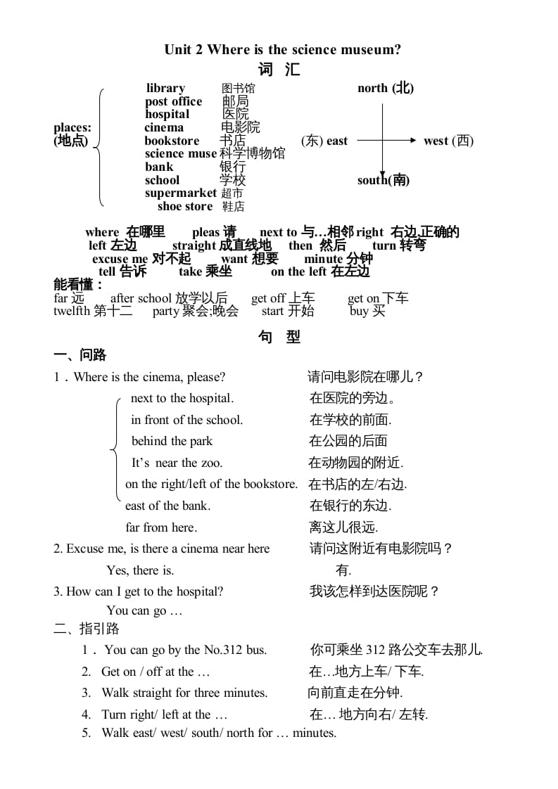 图片[2]-六年级英语上册知识点单元总结（人教版PEP）-米大兔试卷网