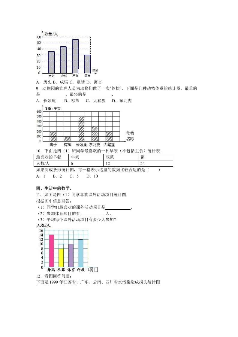 图片[2]-四年级数学上册第7单元测试卷1（人教版）-米大兔试卷网