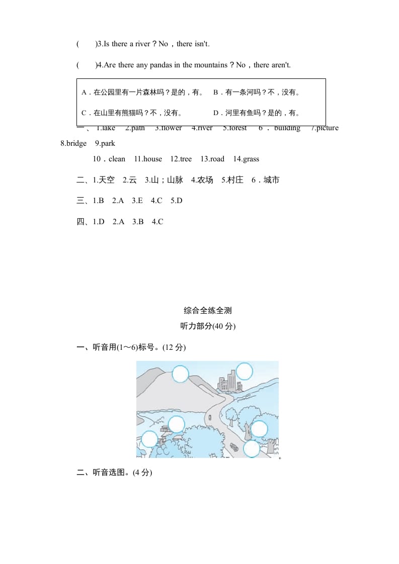 图片[2]-五年级英语上册Unit6《Inanaturepark》单元测试（人教版PEP）-米大兔试卷网