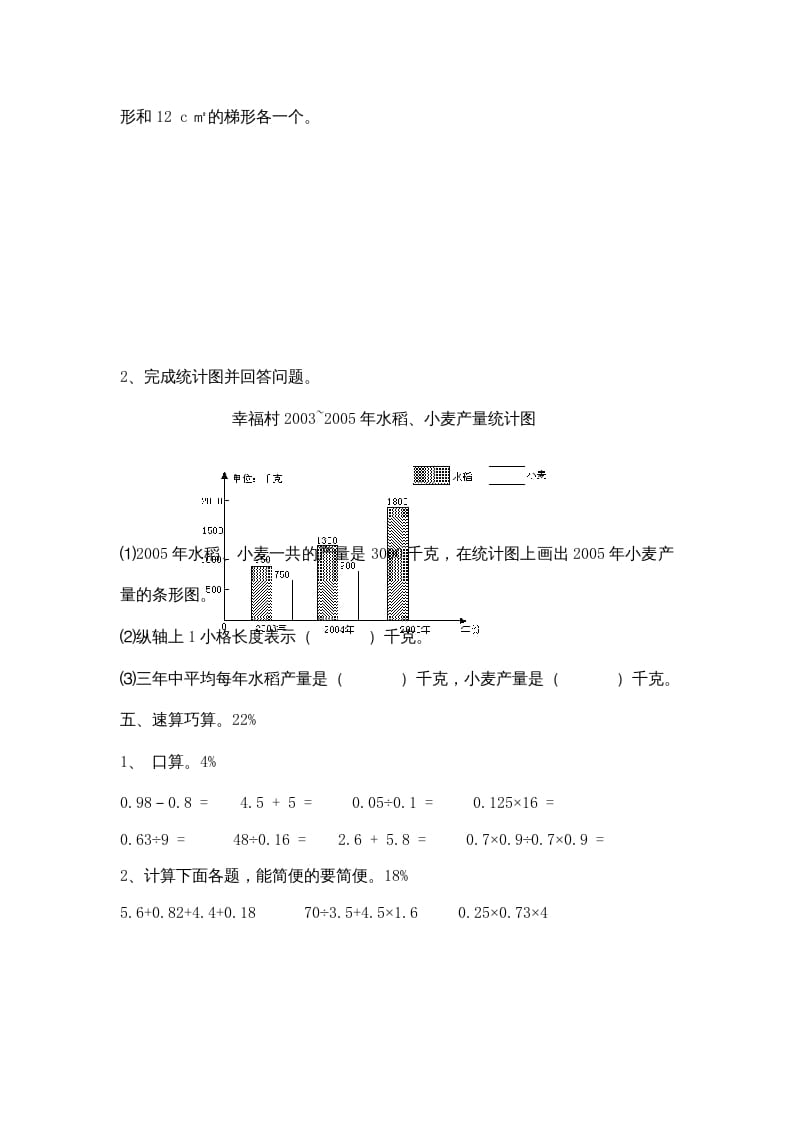 图片[3]-五年级数学上册期中综合练习题(5)（苏教版）-米大兔试卷网