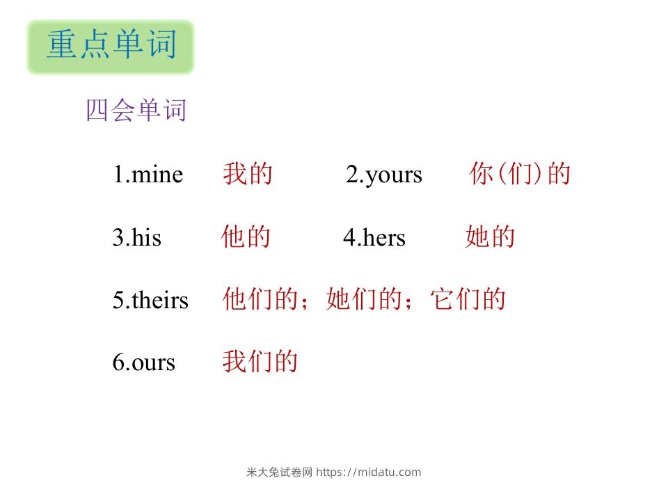 图片[2]-五年级英语下册知识清单课件-unit5∣(共8张PPT)（人教PEP版）-米大兔试卷网