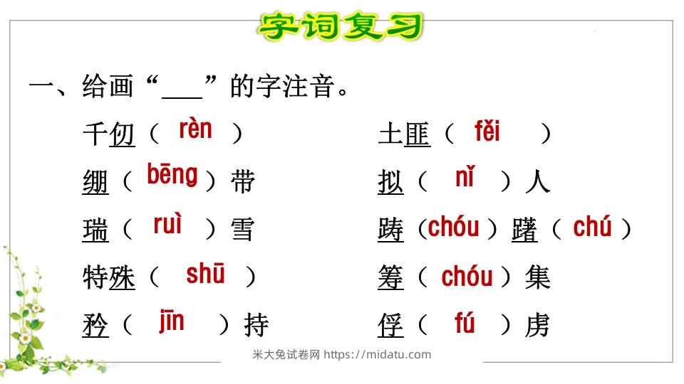 图片[2]-五年级语文下册第4单元知识点课件（部编版）-米大兔试卷网