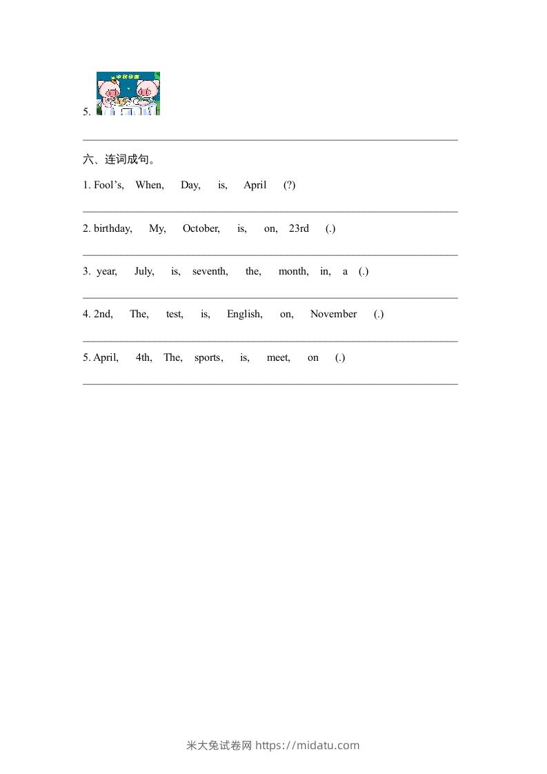 图片[3]-五年级英语下册Unit4PartA2（人教PEP版）-米大兔试卷网