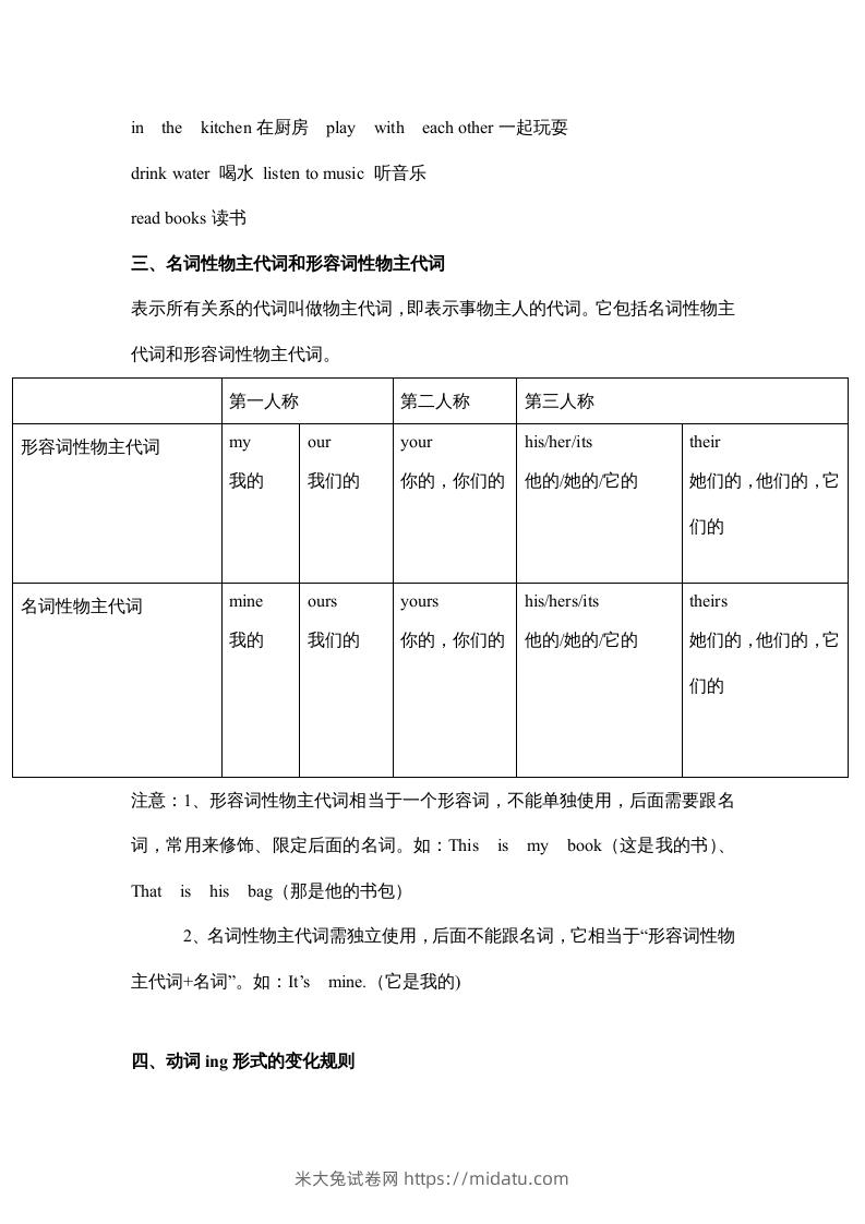 图片[2]-五年级英语下册素材-期末复习Unit5_（人教PEP版）-米大兔试卷网