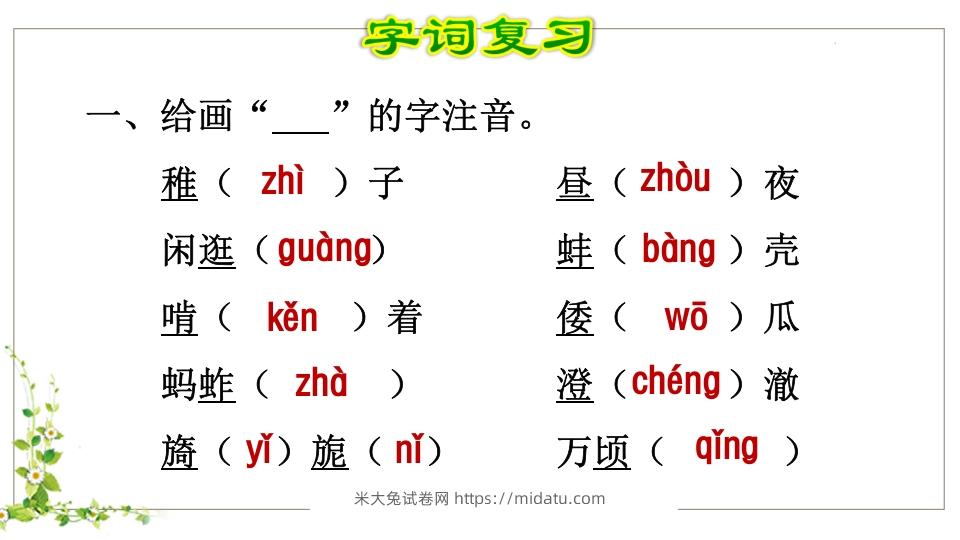 图片[2]-五年级语文下册第1单元知识点课件（部编版）-米大兔试卷网