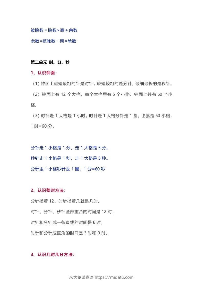 图片[2]-苏教版数学2年级下册数学知识点-米大兔试卷网