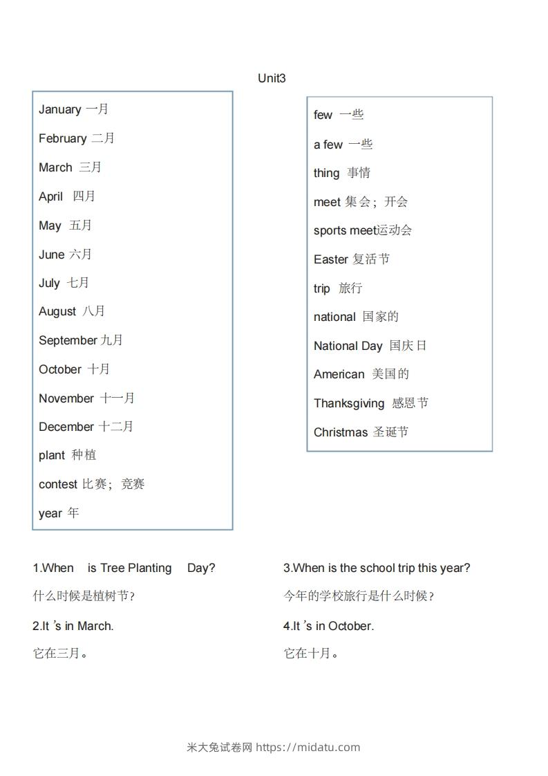 图片[3]-五年级英语下册单词表1（人教PEP版）-米大兔试卷网