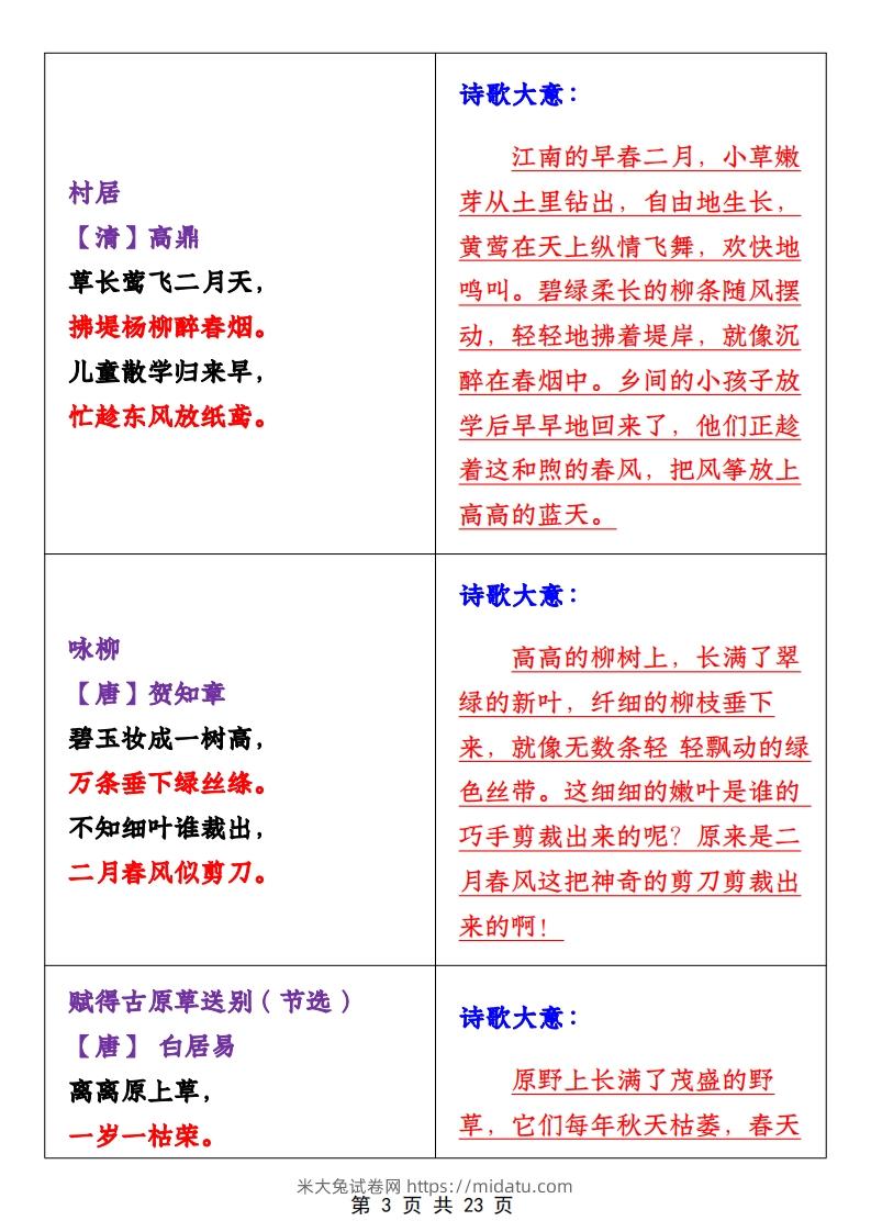 图片[3]-二年级下册1-4单元语文期中必考知识大盘点（23页）-米大兔试卷网