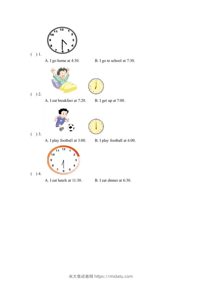 图片[3]-二年级英语下册Unit5_单元测试卷（人教版）-米大兔试卷网