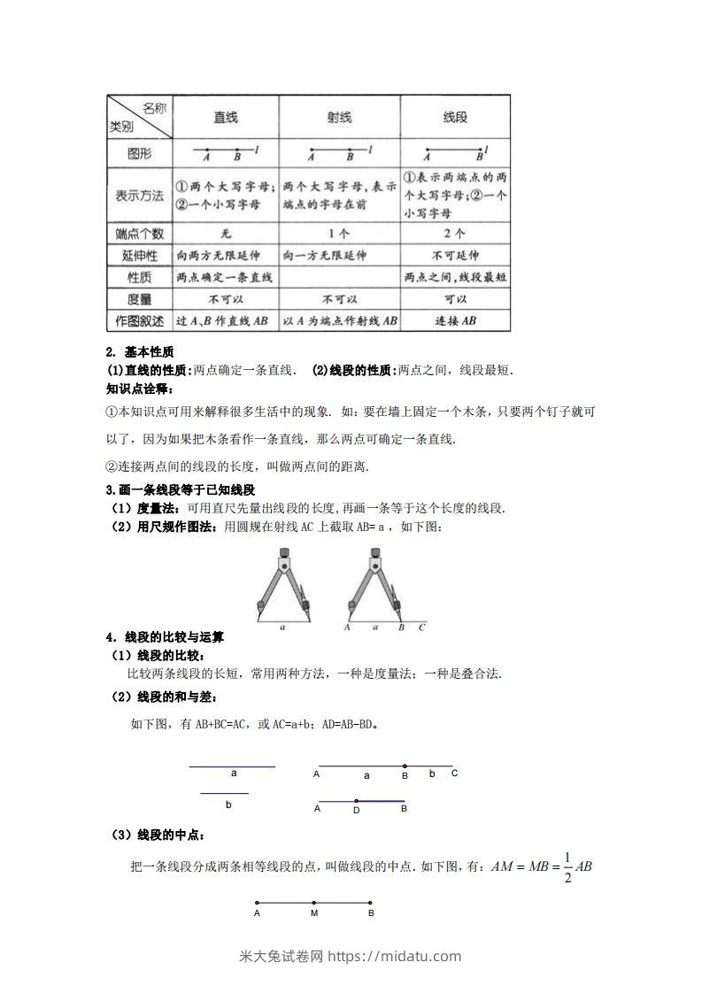 图片[2]-青岛版七年级上册数学知识点汇总-米大兔试卷网