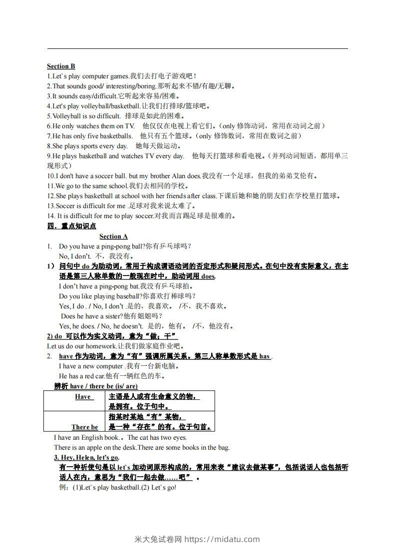 图片[3]-5.人教版七年级上英语Unit5复习提纲-米大兔试卷网