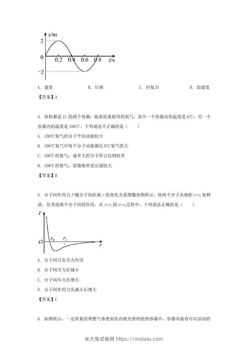 图片[2]-2020-2021年北京市昌平区高二物理下学期期末试题及答案(Word版)-米大兔试卷网