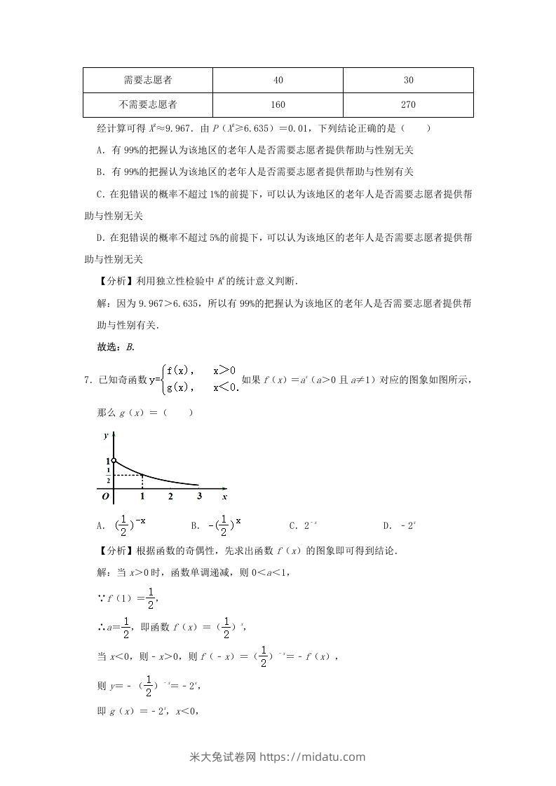 图片[3]-2020-2021年北京市昌平区高二数学下学期期末试题及答案(Word版)-米大兔试卷网