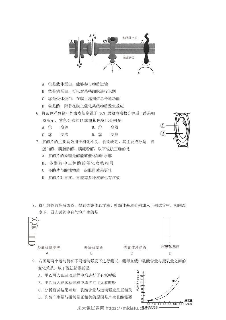 图片[2]-2019-2020年北京市房山区高二生物下学期期末试题及答案(Word版)-米大兔试卷网