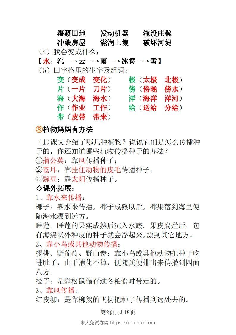 图片[2]-二年级上册语文全册每课重点知识点-米大兔试卷网