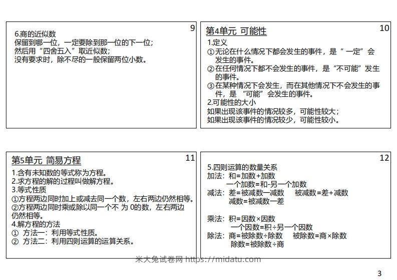 图片[3]-【人教五年级】数学上册必背笔记-米大兔试卷网