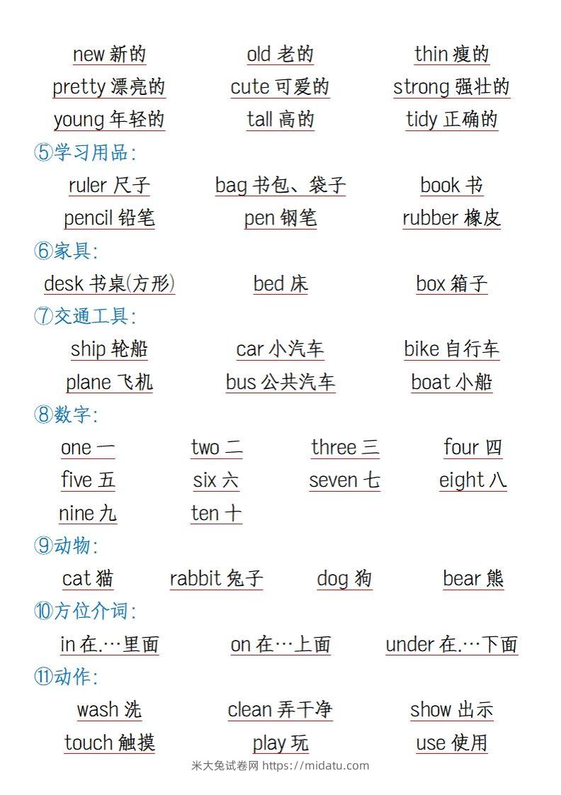 图片[3]-三上英语知识点归纳总结（全国通用版）-米大兔试卷网