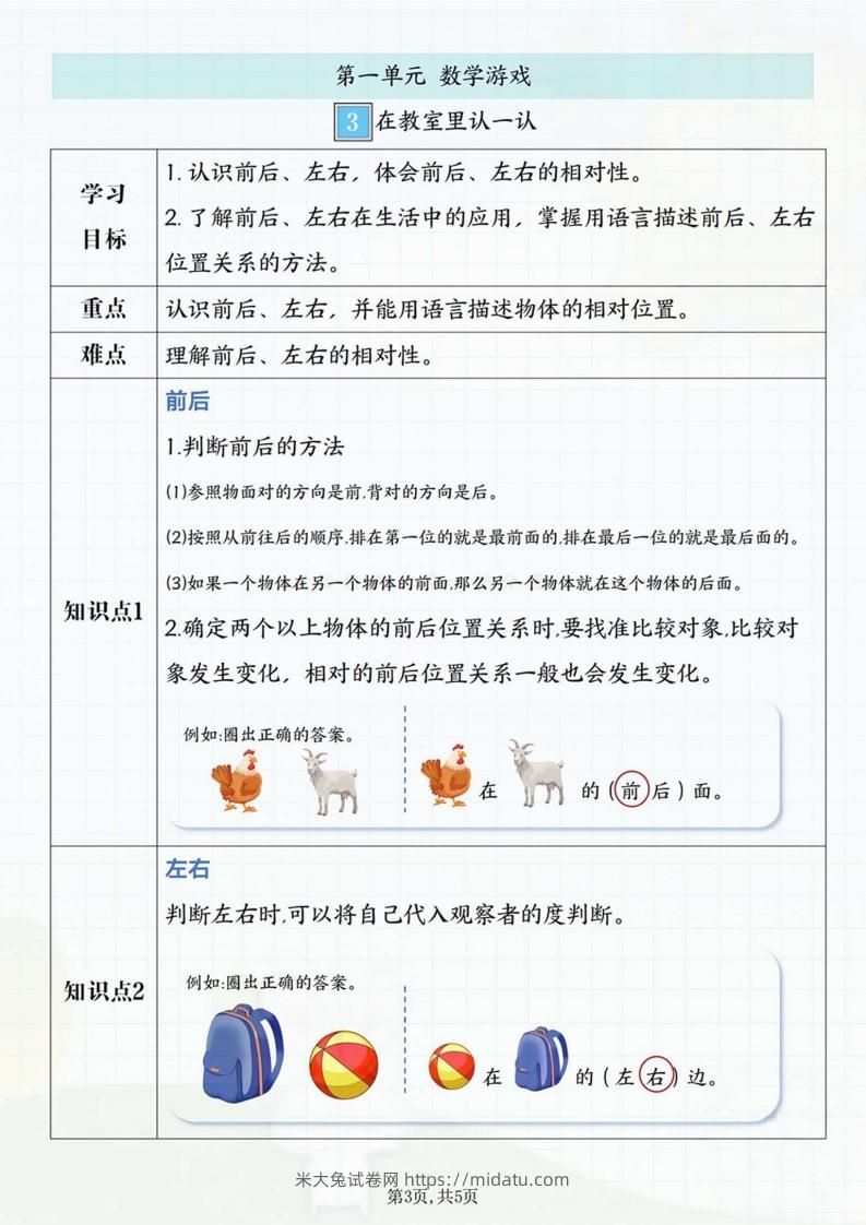 图片[3]-一年级上册数学重点知识汇总-米大兔试卷网